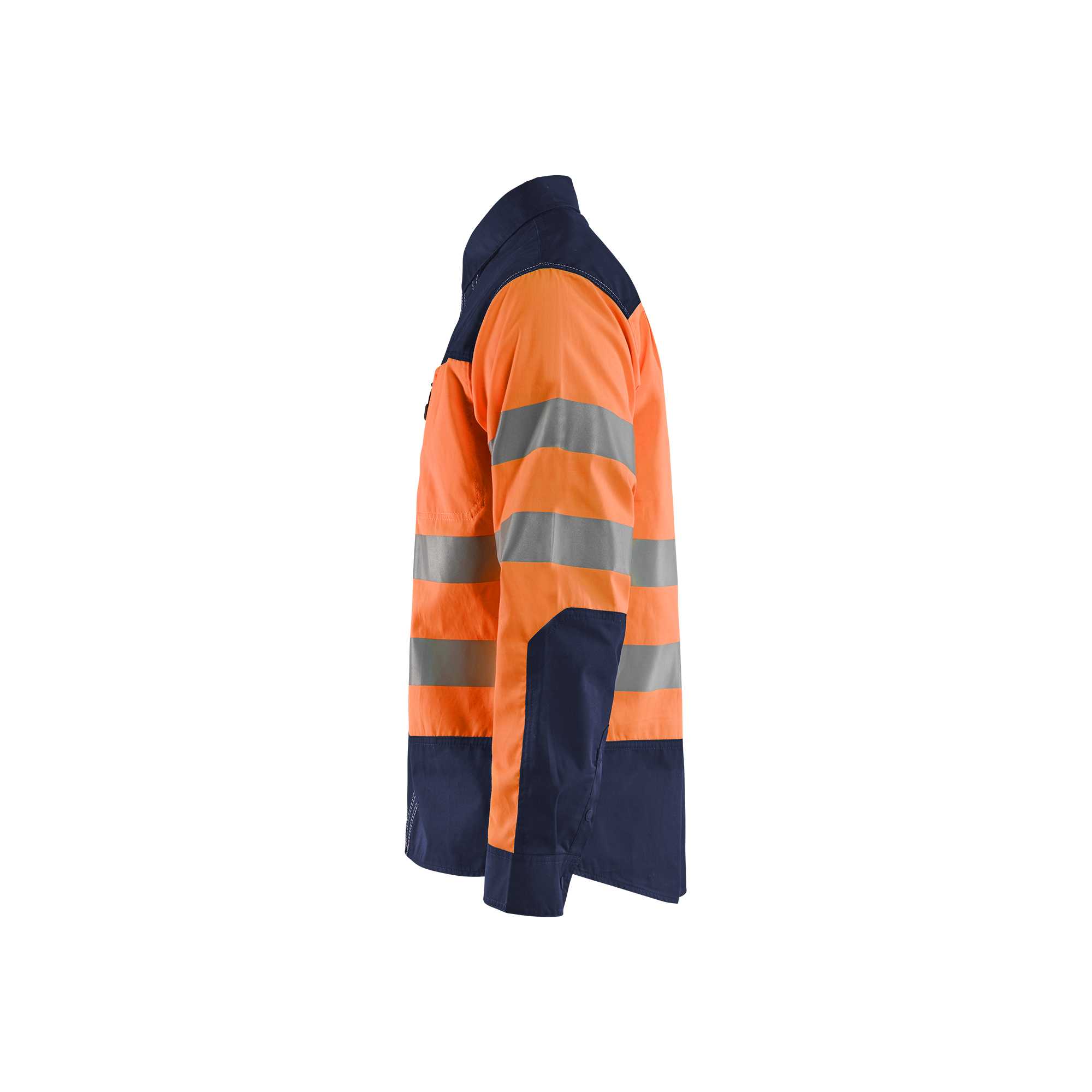 BLAKLADER 32551817 Hi Vis Shirt Hi Vis Reflective Long Sleeve Work Shirt MEN - 50% Cotton 50% Polyester
